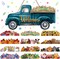 Interchangeable Welcome Sign Summer Truck Decor Seasonal Door Signs with 12 Holiday Icons (Blue)